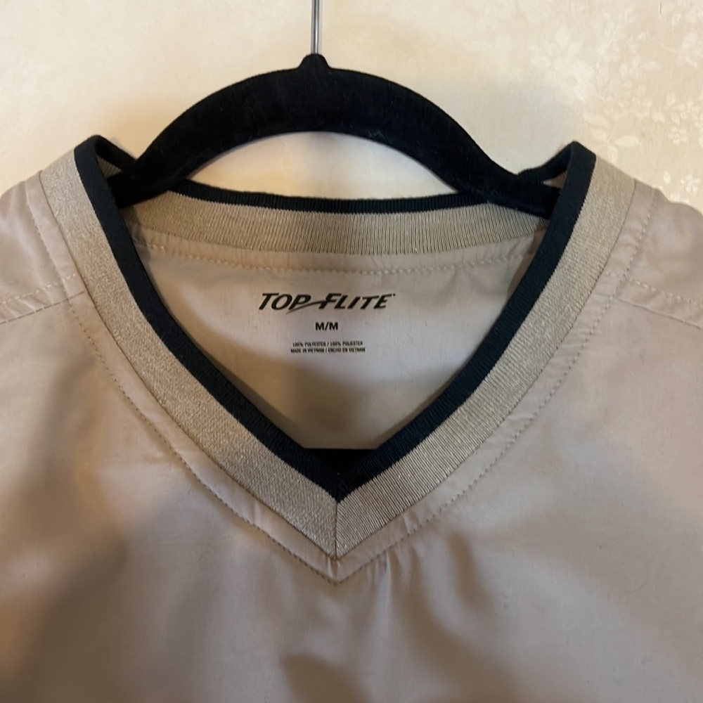 Top-Flite Golf Windbreaker Size M  Tan with  black trim - Picture 3 of 8